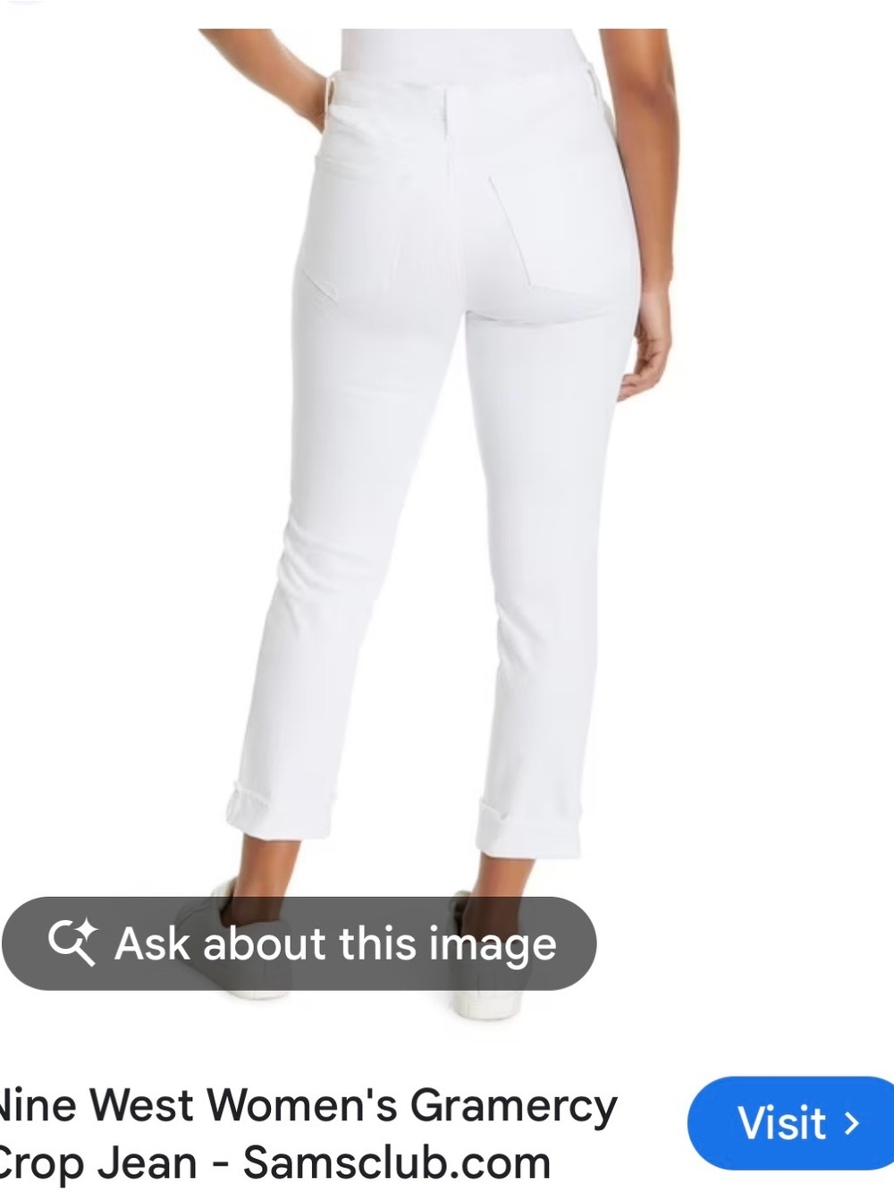 Nine West White Gramercy Crop Jeans - Picture 5 of 5